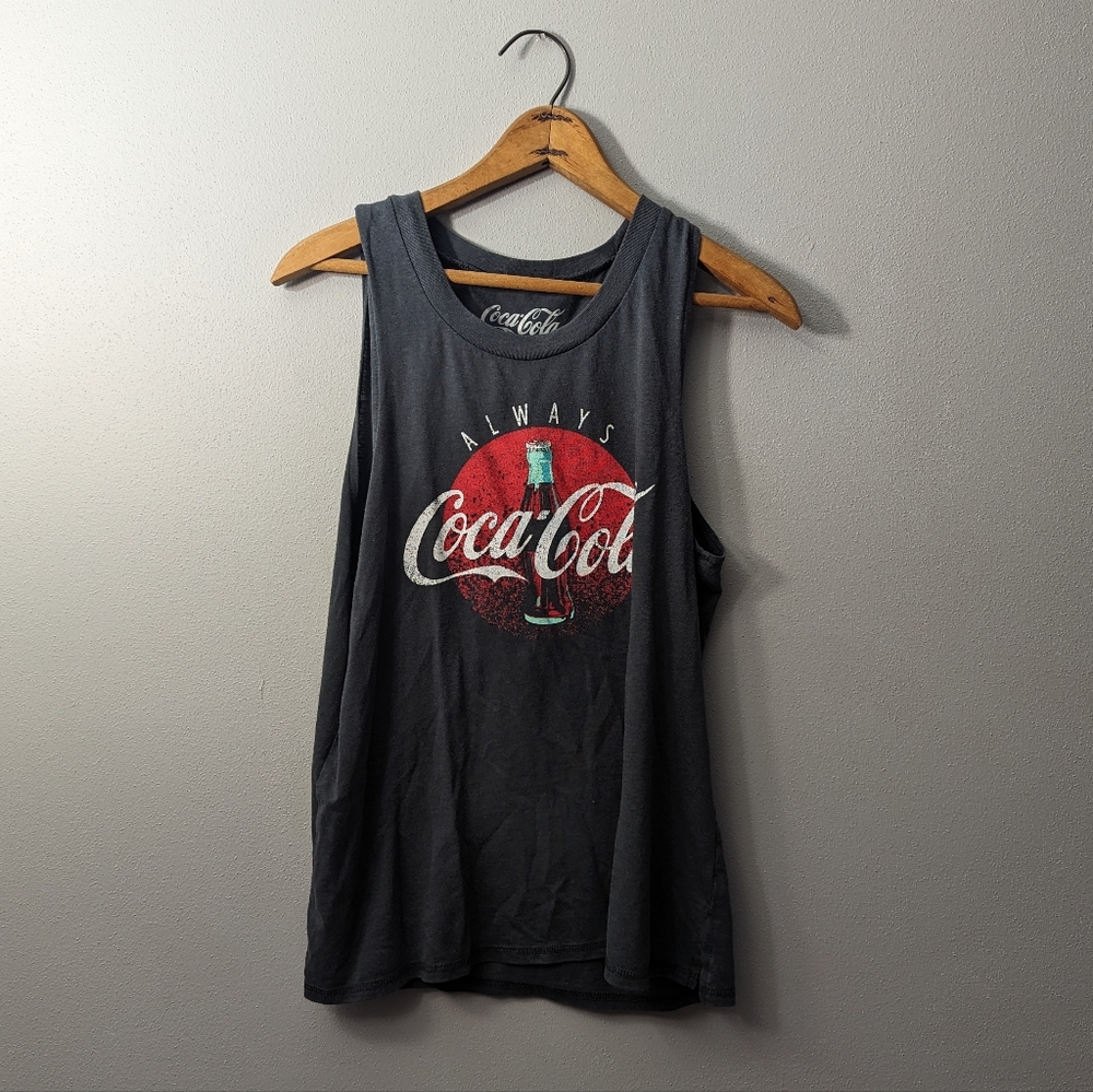 Coca-Cola Gray Graphic Tank Top | Medium